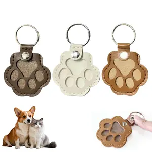 3 Pcs Dog Fur Storage Keychain, Cute Leather Paw Keychain, Pet Hair Keepsake Keyring, Unique Memorial Gift for Pets