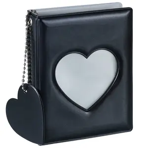 Portable Mini Photo Album with Heart Cutout – 32 Pockets for Memory Keeping