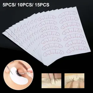 5/10/15sheets Eyelash Training Strips Practice Isolation Tape, Eyelash Extension Alignment Stickers for Beginner Learning, Safe & Precision Eyelash Placement Practice Tools, Makeup, Cosmetic