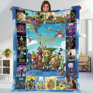 Legends Of Zelda Fleece Blanket | The Legend of Zelda Breath of the Wild Blanket | Zelda Link Game Throw Blanket for Bed Couch Sofa