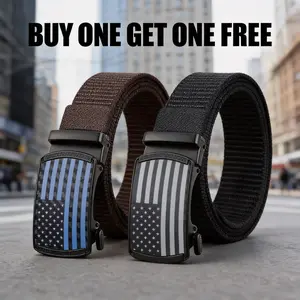 Polyester Slide Belt, 2 sets of Business and Office Casual Belts, Adjustable Slide Belt for Jeans Waistband