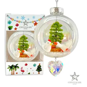Chicken Duck Plastic Ornament with Magnetic Crystal 3"x7"