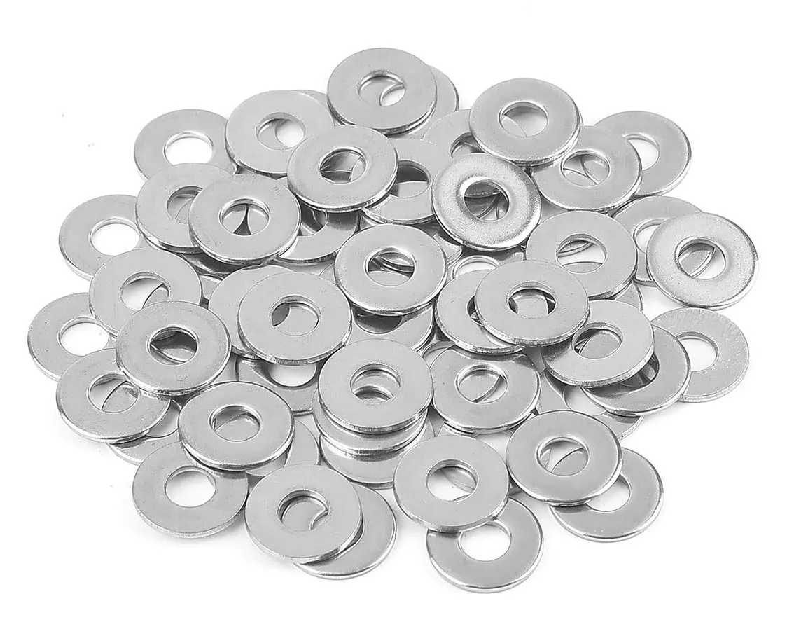 1/4" Stainless Flat Washer, 5/8" Outside Diameter, 18-8 (304) Stainless Steel Flat Washers (100 Pack)