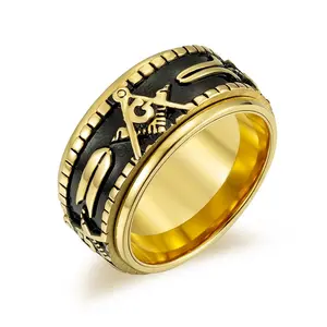 Men's High-Quality Anti-Rust Steel AG Letter Ring - Rotatable Band, Letter Shape Design, Tarnish Resistant Casual Ring, Daily Wear Fashion Accessory, Graduation Gift, Tarnish Resistant Ring, Casual Rings