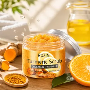 Turmeric Body Scrub Moisturizing and Exfoliating Body, Face, Hand, Foot Scrub,Nourishes Skin,Deep Cleansing