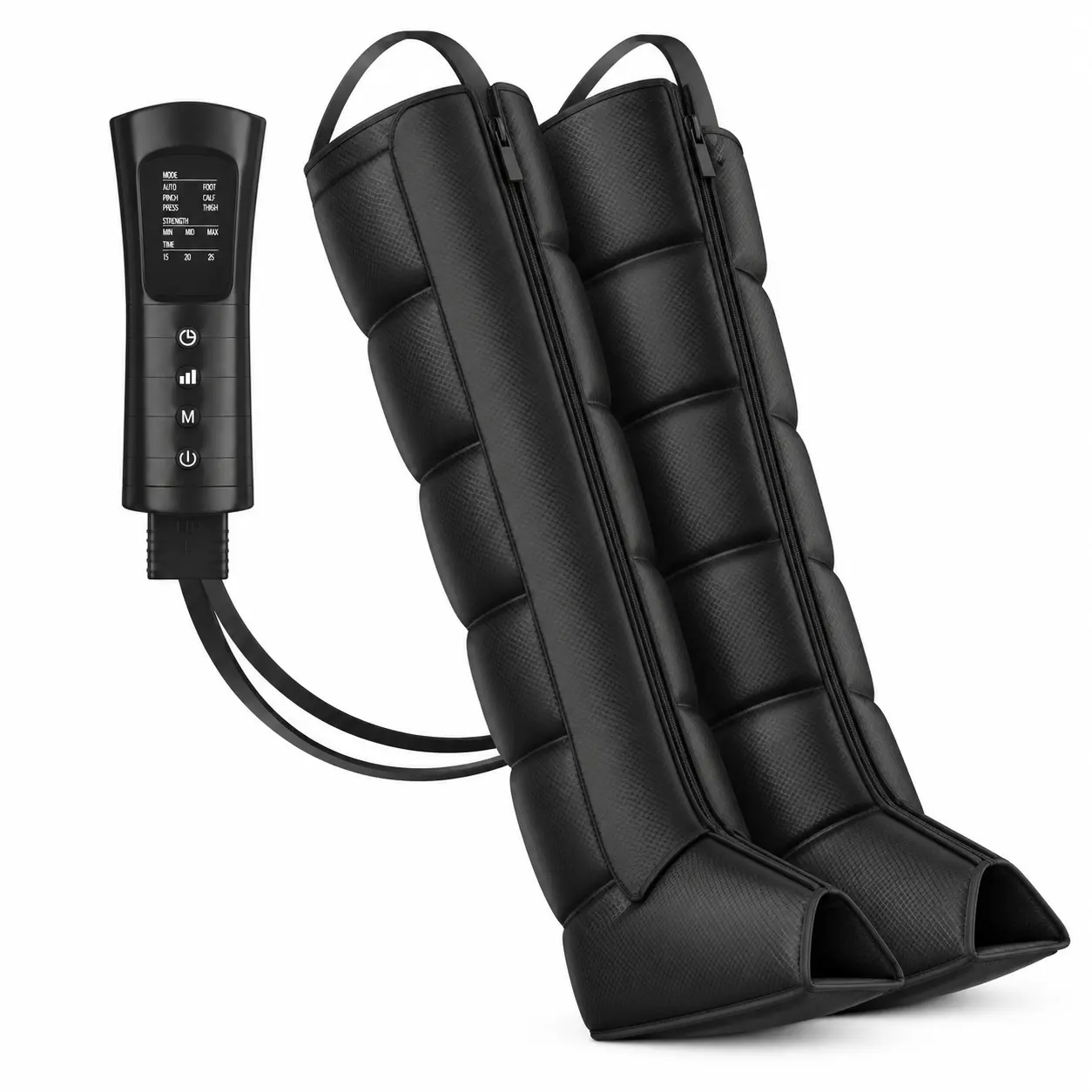 TEHANLD Adjustable Air Compression Leg Massager for Foot, Calf & Thigh - 6 Multi-Mode Settings, 3 Pressure Levels, Timer, 3 Heat Zones for Daily Home/Office Leg Relaxation