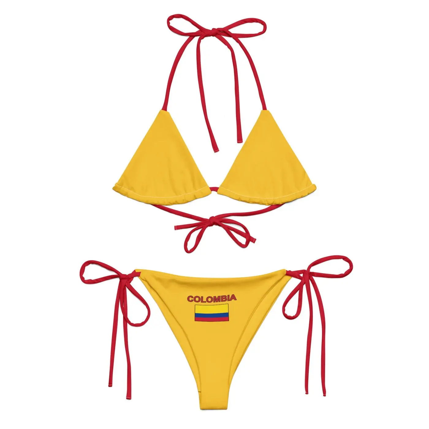 Colombia Flag Bikini: Y2K Soccer Jersey Swimsuit