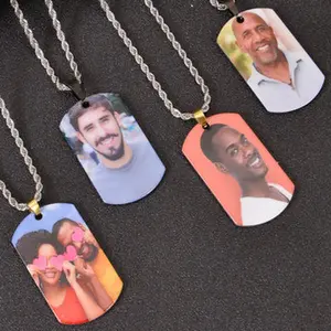 Custom Military Style Colorful Photo Necklace