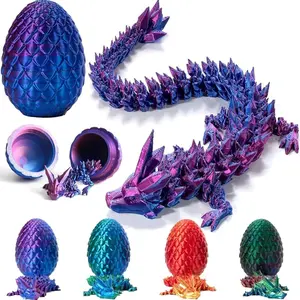 3D Printed Dragon Eggs with Dragon Inside, Articulated 3D Dragon Toys, for Boys Kid Teen, Fidget Toy Dinosaur Eggs, Fantasy Creature Collectible Figures, Novelty Fidget Toys & Desk Decor, Party Gifts, Decorative Fidget Figurine