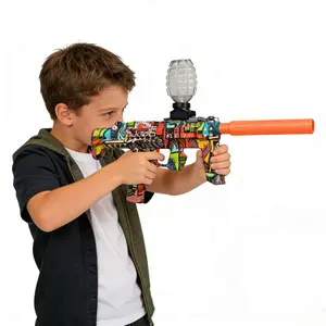 Electric gel ball launcher, high-speed automatic splashing ball launcher, suitable for outdoor activities, shooting games, birthdays and other occasions. Ideal gift for boys and girls.