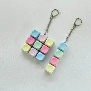 Portable Mechanical Keychain Fidget Toy – Colorful Silicone Keyboard Clicker, Durable Pocket Stress Relief Gadget for Adults & Women, Backpack Accessory with Tactile Button Decompression