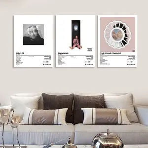 3-Piece Music Album Decorative Poster Set [Mac Miller/Circles/Swimming], Modern Minimalist Design Retro Classic Wall Hanging Decoration, Suitable for Home Office, Living Room, Bedroom, Indoor Music-Themed Wall Art, Fan Gift, Unframed Art Print, Frameless