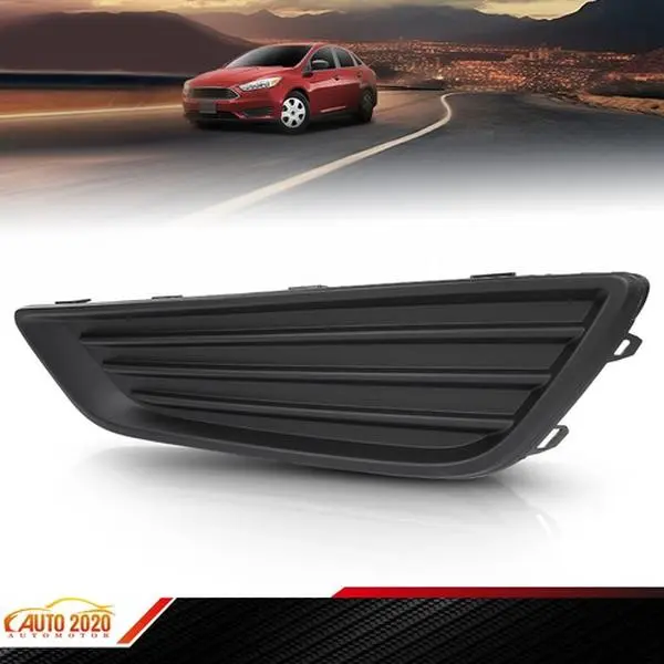 Front Driver Side (Left) Durable New PP Fog Light Cover, Automotive Car Accessory for 2015-2018 Ford Focus