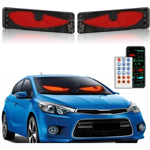 13.7"x4.01" Devil  Eyes Animated Led,2PCs Flexible LED Eye Lights for  Windshield with Remote and APP Control,Customizable Led Matrix Panel for //SUVs Windshield