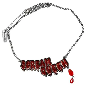 Scream Queen Text Necklace Jewelry