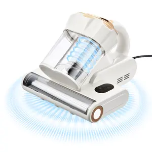 VEVOR Mattress Vacuum Cleaner,  550W Bed Vacuum Cleaner with 18Kpa Powerful Suction and Dual Dust Bin, HEPA Filter & Heating, Ultrasound Tech & Cleaning Lights, Handheld for Bed, Sofa, Corded, White