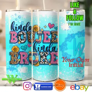 Kinda Boujee Kinda Broke Blue 20-Ounce Tumbler - Embrace Your Unique Vibe
