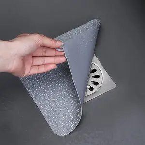Silicone Tub Stopper Floor Drain Cover,2 Pieces Sewer Anti-Odor Mat Deodorizing Drain Plugs for Kitchen,Bathroom and Laundry(5X5 Inch) Grey DIFENLUN