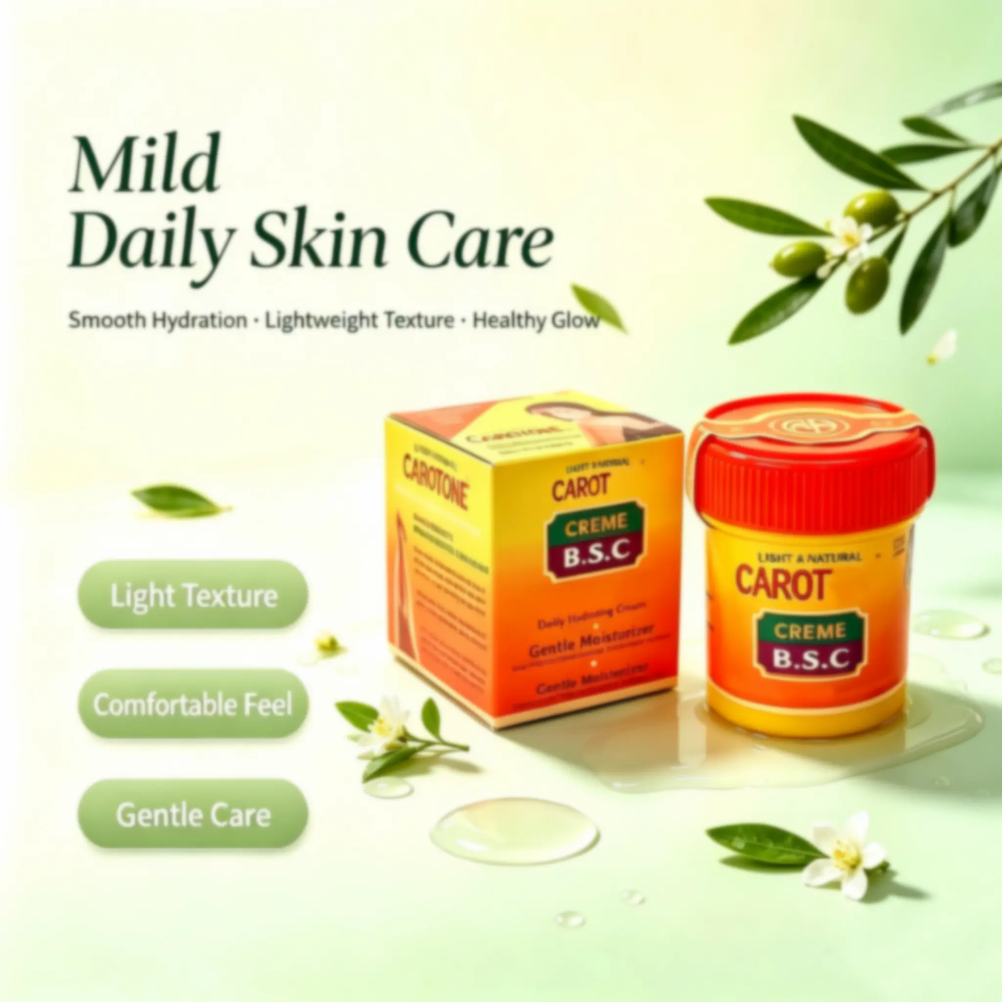 30ml Carrot Extract Gentle Hydrating Daily Face Cream