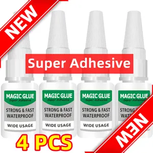 4PCS Magic Super Glue Gel, Instant Dry Adhesive for Repairing Shoes, Ceramics, Porcelain, Plastic, Wood, Metal, Leather, Glass, Strong & Permanent Bonding, High-Strength Cyanoacrylate Glue