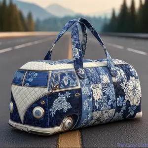 Stylish 3D Digital Bus Print Travel Tote & Multipurpose Gym Bag, Lightweight Handbag for Women, Large Capacity Yoga Bag, Trendy Travel Duffle for Short Trips, Weekend Getaways, Outdoor & Daily Use outdoorfun
