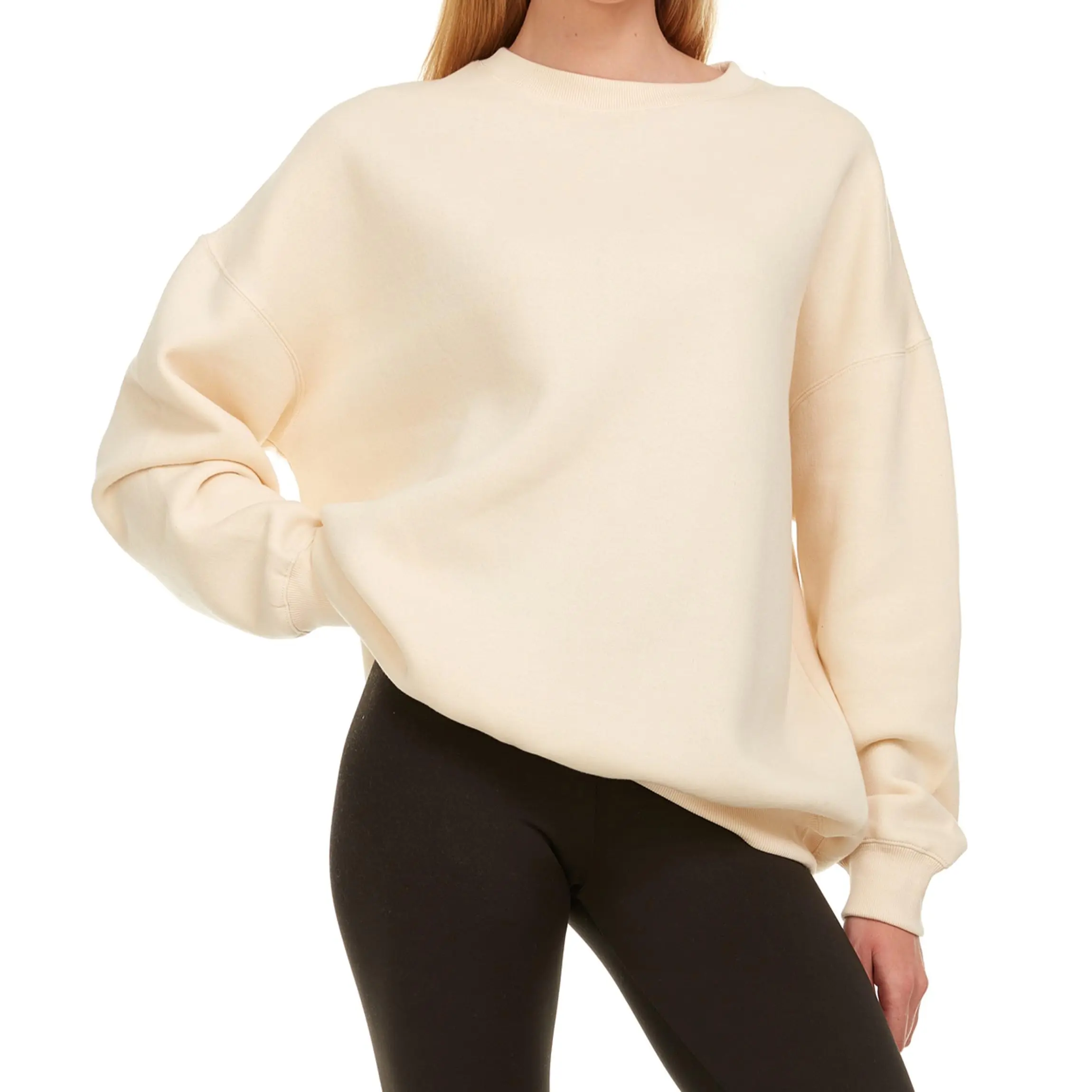 Threads Connect Oversized Sweatshirt for Women – Crewneck Fleece Pullover Soft Trendy Sweatshirt