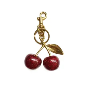 Cherry Pendant - 6 Styles for Coach Bags, Women's Handbags, and Keychain Accessories with Red Accents and Gold Chain