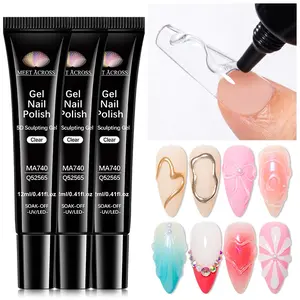 Meet Across 12ML 5D Sculpting Gel Nail Polish Set, Waterproof 3D Design Gel for Intricate Carvings, DIY Nail Art for Home Salon Use, Nail Care