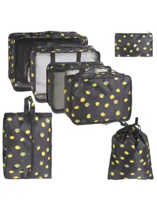7-Piece Travel Organizer Set, Large Capacity Luggage Divider Pouches, Zipper Storage Bags for Clothes Shoes Underwear, Ideal for Travel Home Outdoor Hotel