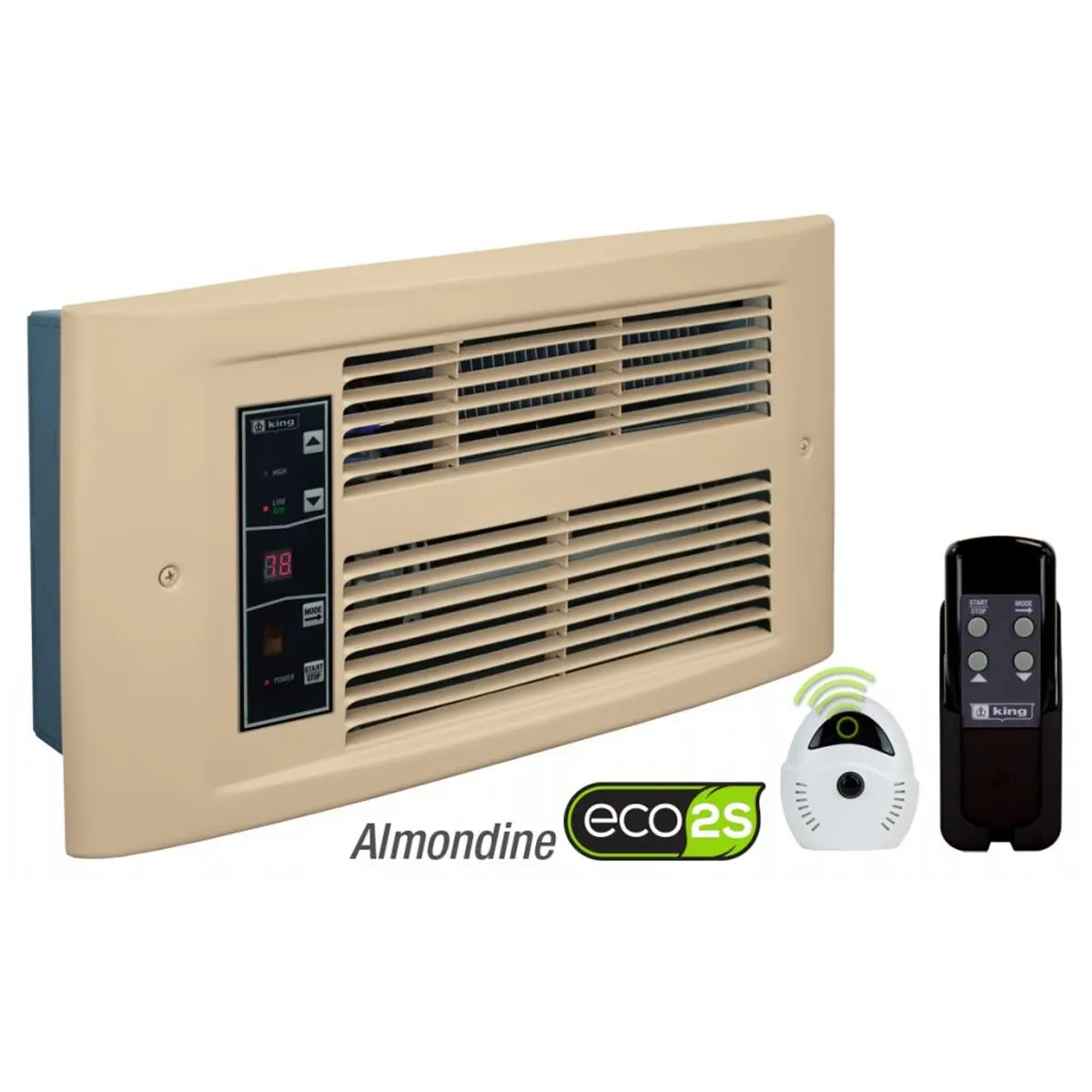 212 MAIN King Electric Px Eco Wall-Mounted Smart Wall Heater - Almondine, 120V Plug, 1500W Power, Remote Control, Energy-Saving
