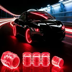 Luminous Tire Valve Stem Caps for Car,20PCS Fluorescent Glow in The Dark Air Caps Cover，Universal Decoration Accessories for Car SUV Bicycle Motorcycles Trucks (red)