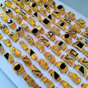 28Pcs Large Vintage Middle Eastern Rings for Men, Mixed Style Casual Ring Collection, Unique Street Fashion Finger Ornaments