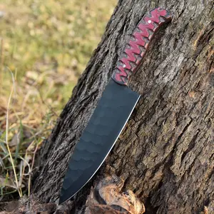 Elite Hand-Forged Carbon Steel D2 Powder Coat Blade Kitchen Knife Chef Knife Cutlery Knife