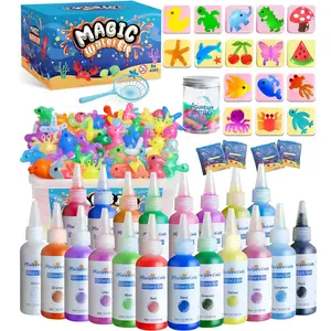 Magic Water Elf Toy Kit for Kids with 20 Gels and Molds, Aqua Fairy,Fun DIY Craft Kit, Squishy Maker, Magic Water Art Kit Favors, Kids Christmas Gifts Crafts Ages 4-8