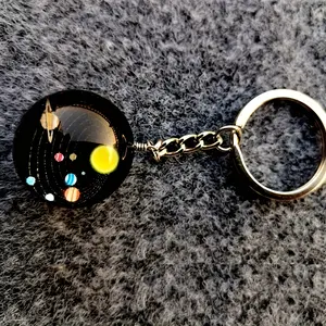 Solar System Planet Keychain, Stylish Keychain, Trendy Cute Keychain, Keychain Pendant, 1pc Design Featuring Earth Saturn Jupiter Mars Patterns, Perfect Halloween Gift Accessory