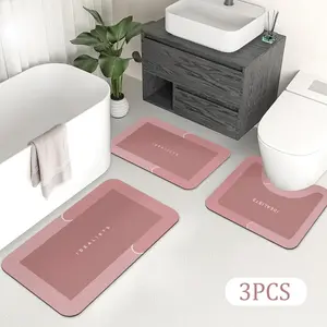 3PCS Absorbent Bath Mat Magic Rug Sets, Quick Drying Bath Mat Non-Slip Floor Rug Rubber Backed for Bathroom Kitchen Shower Sink Home Goods Home Supplies