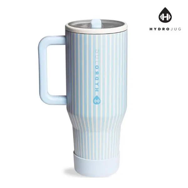 HydroJug Traveler 40oz Leak Resistant Tumbler Insulated Stainless Steel Water Bottle with Handle & Flip Straw Reusable for Women Men Cape Cod 24 Hour Temperature Control