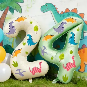 Dinosaur Theme 32 Inch Large Foil Balloons Set with Dinosaur Stickers, Birthday Party Decorations for Adults, Room Decoration, Wedding, Balloon Party Supplies, Balloon Decorations Kit