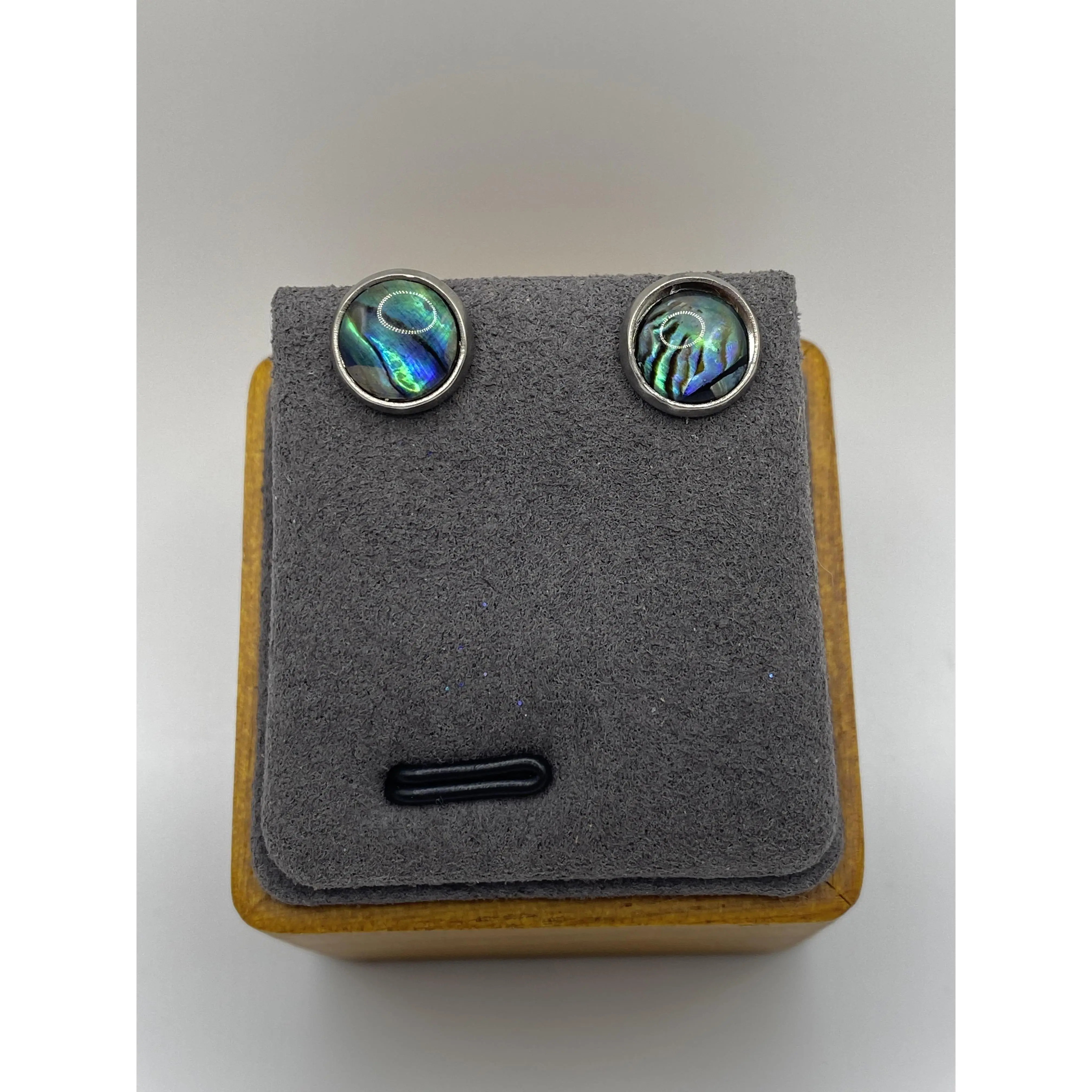 Teal Iridescent Stud Earrings