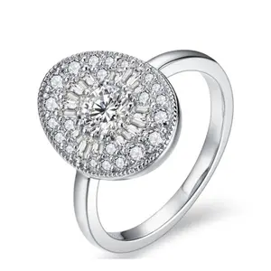 WSY Jewelry D/VVS1 Round All-Synthetic Moissanite Women’s Ring – Engagement Piece – Elegant Jewelry – Black Friday Gift – R111 Real Rings Wedding Ring