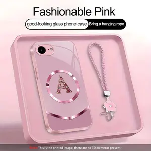Suitable for [iPhone 16e] high-end MagSafe phone case🥰，and comes with a complimentary four-leaf clover lanyard—choose from all 26 letters.YM99