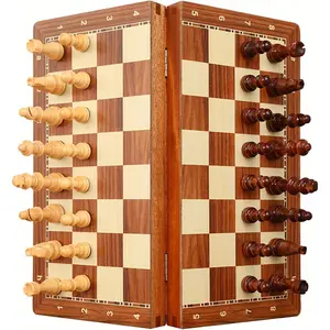 15-Inch Deluxe Chess Set – Foldable Tournament Board with Storage Box & 2 Extra Queens – for Adults, Beginners & Chess Lovers