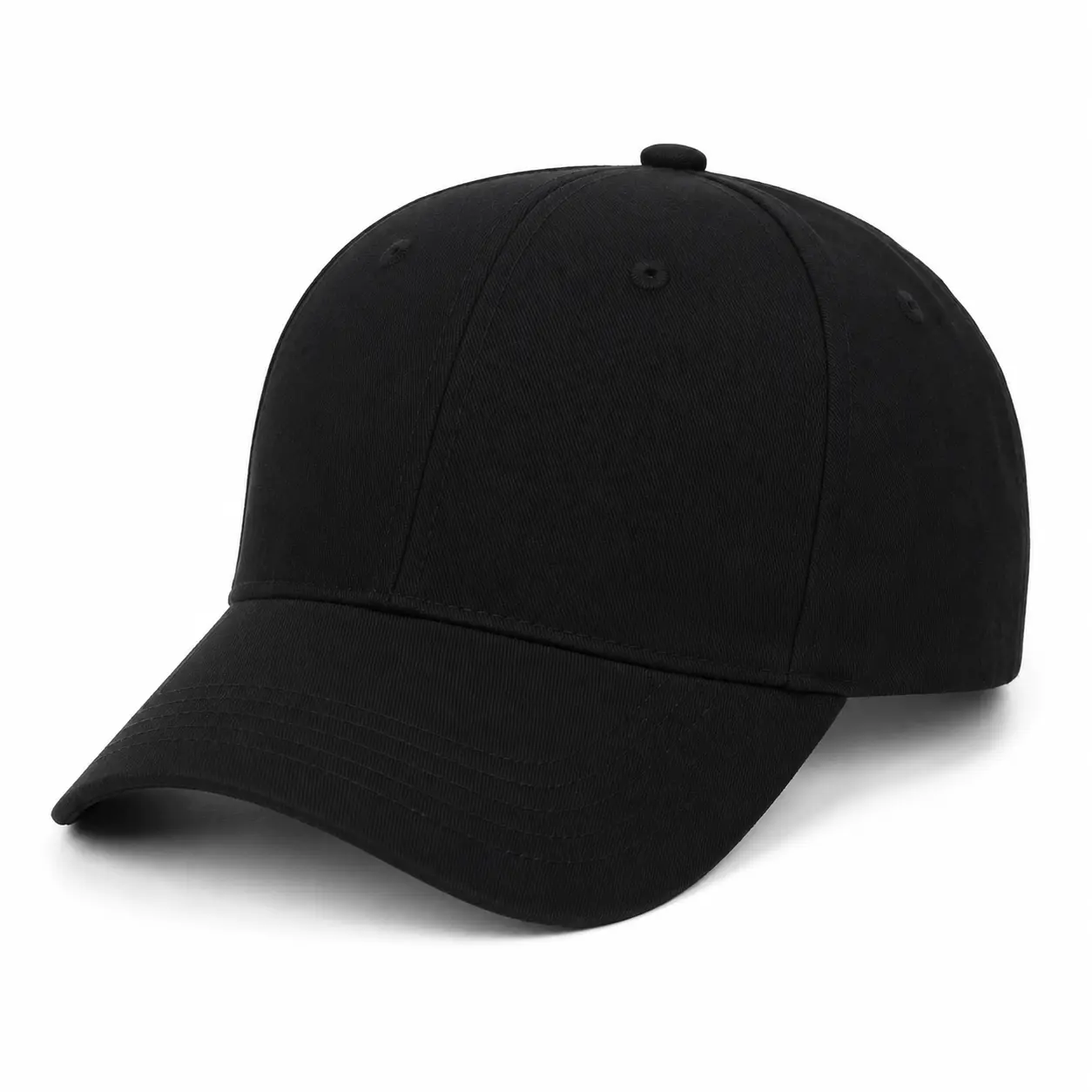 Unisex Classic Black Baseball Cap - Adjustable Strap, Curved Brim Casual Hat for Daily Outdoor Wear