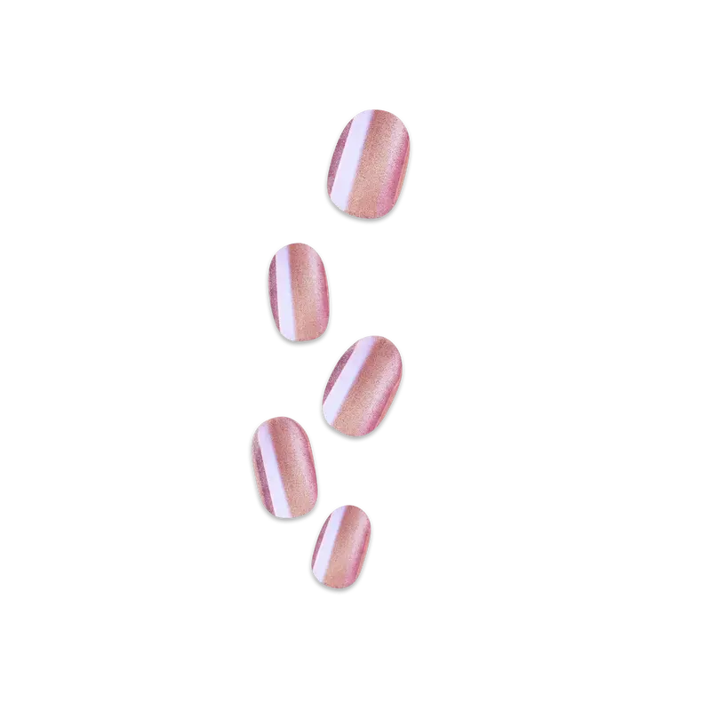 colorFX by Impress No Glue Fake Press On Nails - Starry | Solid, Pink, Short, Oval, Manicure