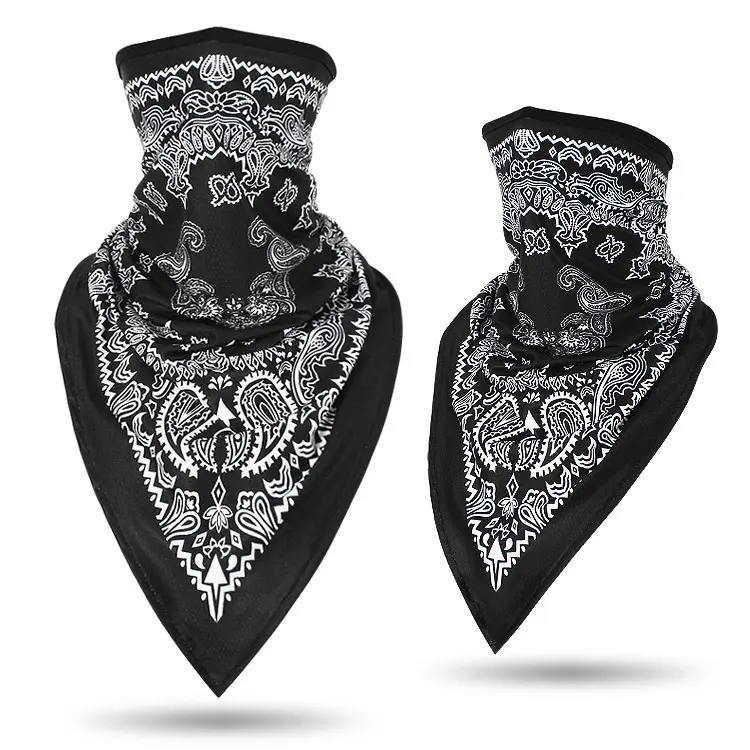 Men's Ice Silk Cycling Triangle Scarf - 52cm Outdoor Motorcycle Mask, Windproof Face Cover, Breathable UV Protection, Protective Head Wrap Neckerchiefs for Biking, Hiking, Head Wraps Neckerchiefs, Windproof Face Mask, Paisley Print, Male, 52 X 24 Cm