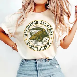Alligator Alcatraz Florida Shirt, Funny Swamp Humor Tee, Everglades Parody Graphic Shirt, Dark Humor Gator Shirt, Southern Gag Gift for Him or Her
