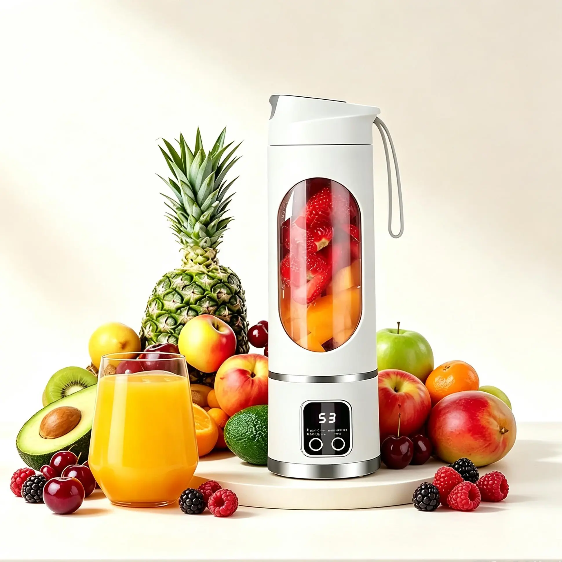 500ML Stainless Steel USB Rechargeable Personal Portable Blender Smoothie Maker - Outdoor Single Unit Mini Juicer, Compact Multi-Purpose Mixer for Shakes, Fruit & Vegetable Drinks (Summer Camping Essential)