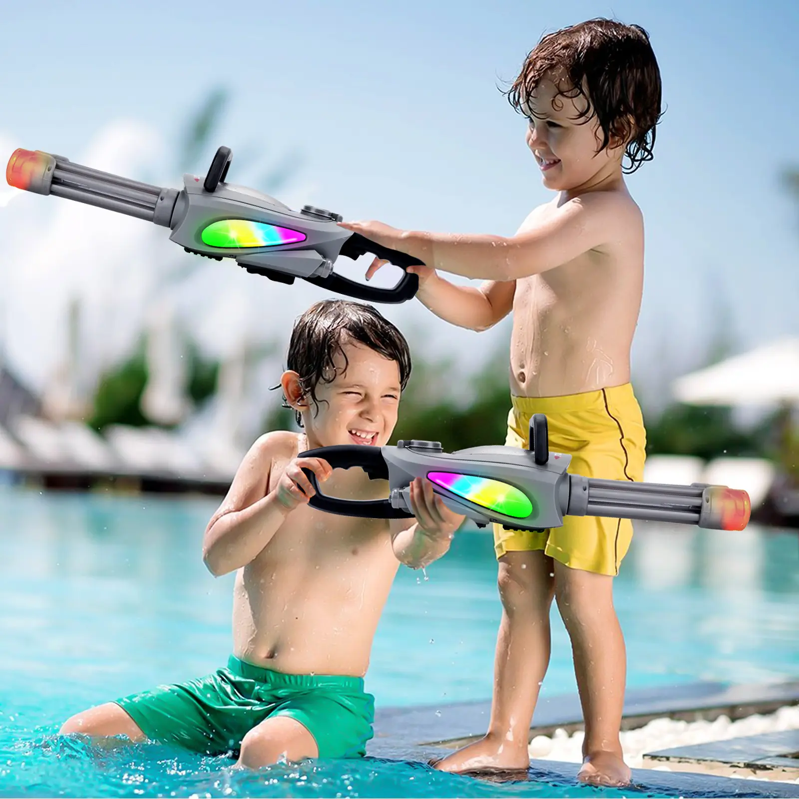 [BackToSchool]Ultimate Dual-Barrel Water Gun – Unleash the Splash Power! Blasters Sport，  Perfect Gift for Christmas, Birthday,  toddler gift Automatic Squirt Watergun Waterblaster