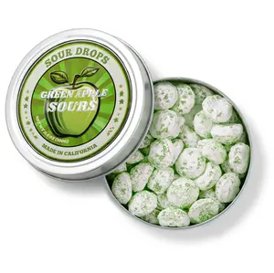 Sour Drops Dye-Free Green Apple Sours Hard Candy Sweet Snack Tangy
