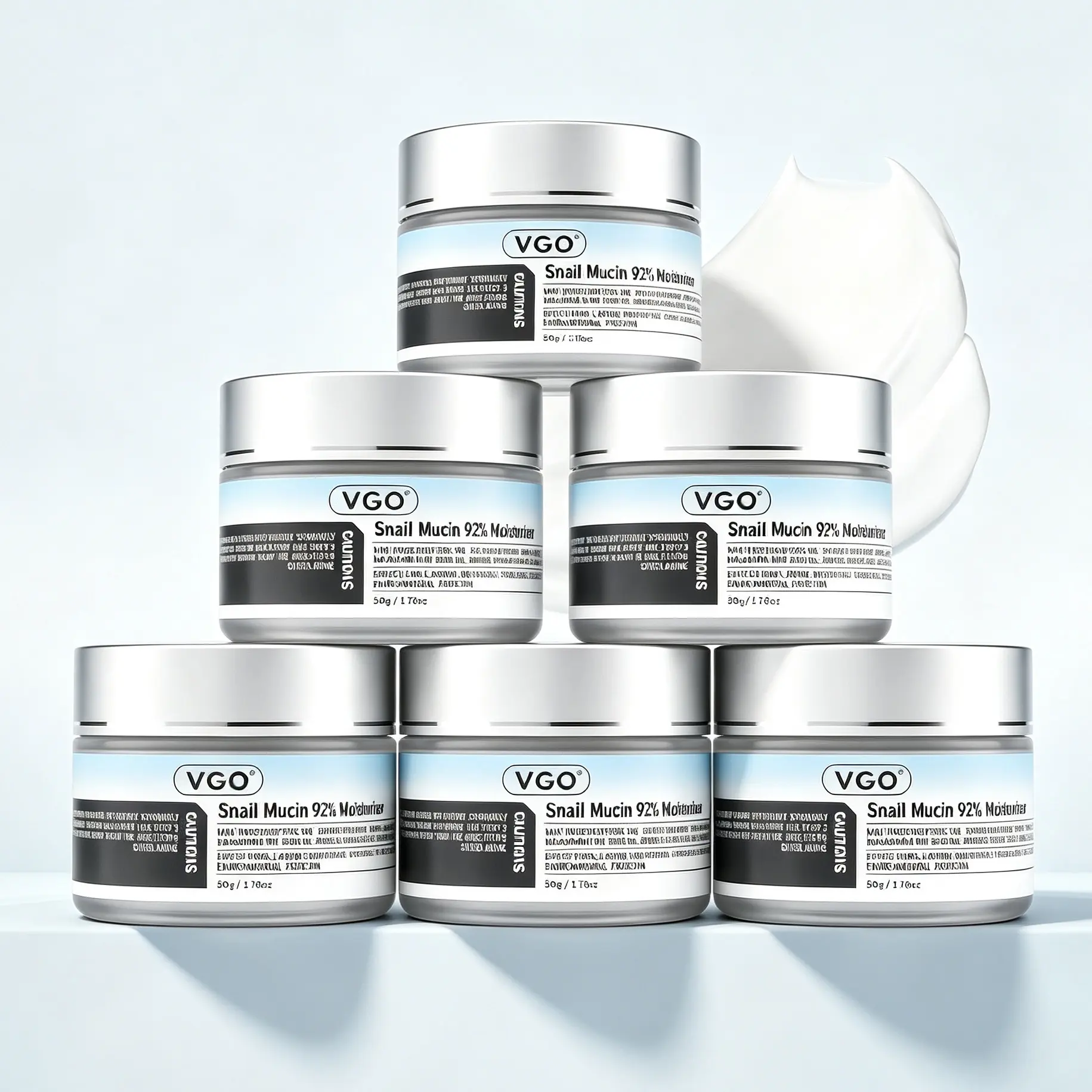 VGO Snail Mucin 92% Moisturizer Daily Face Gel Cream for Dry & Sensitive Skin, 50g / 1.76oz Cleanser Moisture Moisturizing Skincare Radiance Comfort